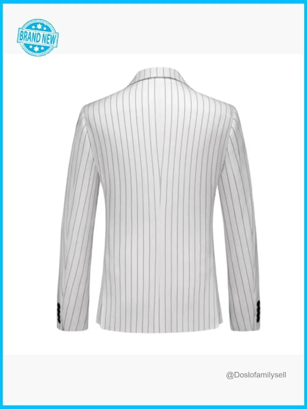 Slim Fit Pinstripe Blazer Classic Business Casual Sport Coat Elegant